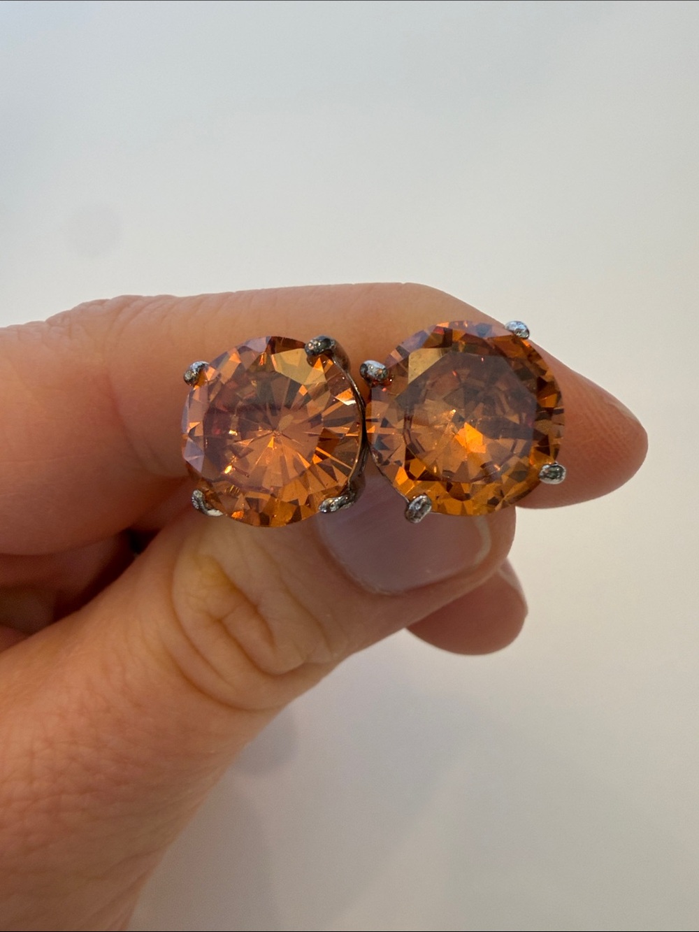 Classic Orange Crystal Stud Earrings - Brand